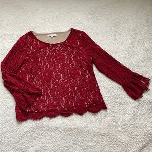 ☀️3/$13 Sale - Rose + Olive Lace Top